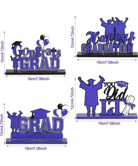 4 Pcs 2023 Graduation Party Decorations Wooden Class of 2023 Graduation Table Centerpieces Congratulate Graduation Table Topp...