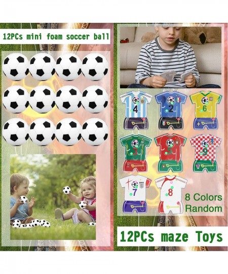 158Pcs Soccer Party Favors with Soccer Party Bags Soccer Whistle Mini Foam Soccer Ball Puzzle Maze Toys Soccer Hair Ties Slap...