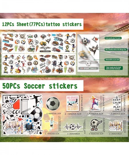 158Pcs Soccer Party Favors with Soccer Party Bags Soccer Whistle Mini Foam Soccer Ball Puzzle Maze Toys Soccer Hair Ties Slap...