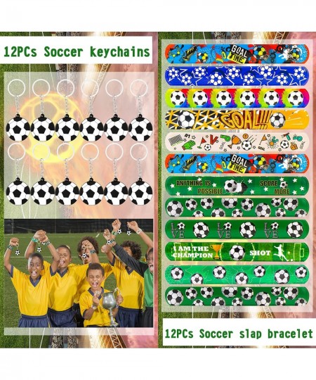 158Pcs Soccer Party Favors with Soccer Party Bags Soccer Whistle Mini Foam Soccer Ball Puzzle Maze Toys Soccer Hair Ties Slap...