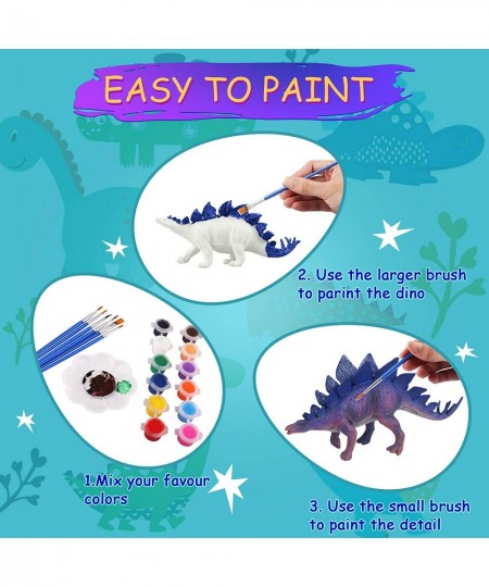 60Pcs Dinosaur Painting Kits for Kids DIY Arts Crafts and Supplies Set Painting Kit Kids Educational Set Toys 4 5 6 7 8 Years...