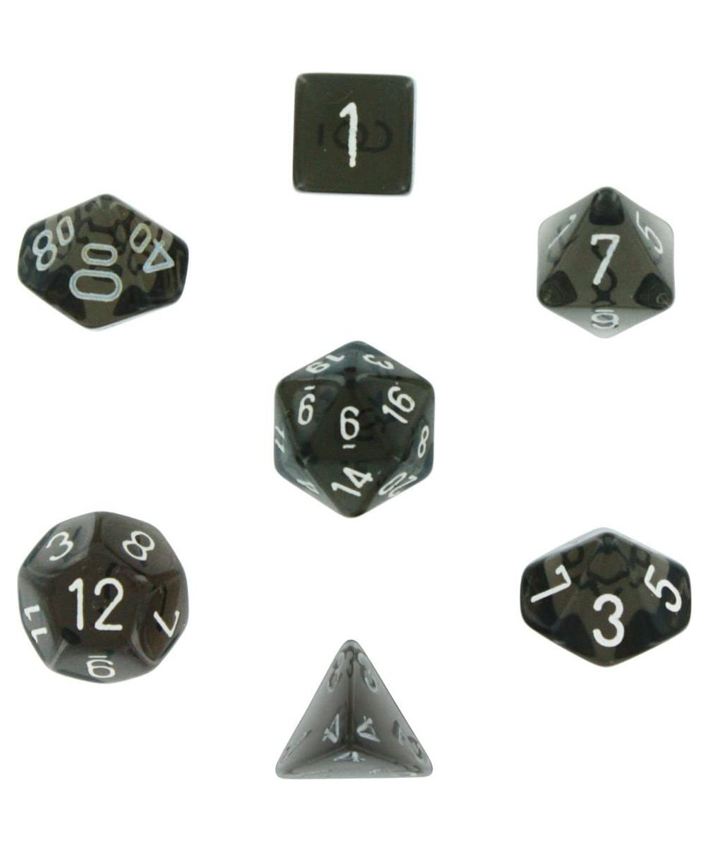 Polyhedral 7-Die Translucent Dice Set - Smoke White $23.49 - Game Accessories