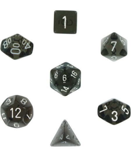 Polyhedral 7-Die Translucent Dice Set - Smoke White $23.49 - Game Accessories