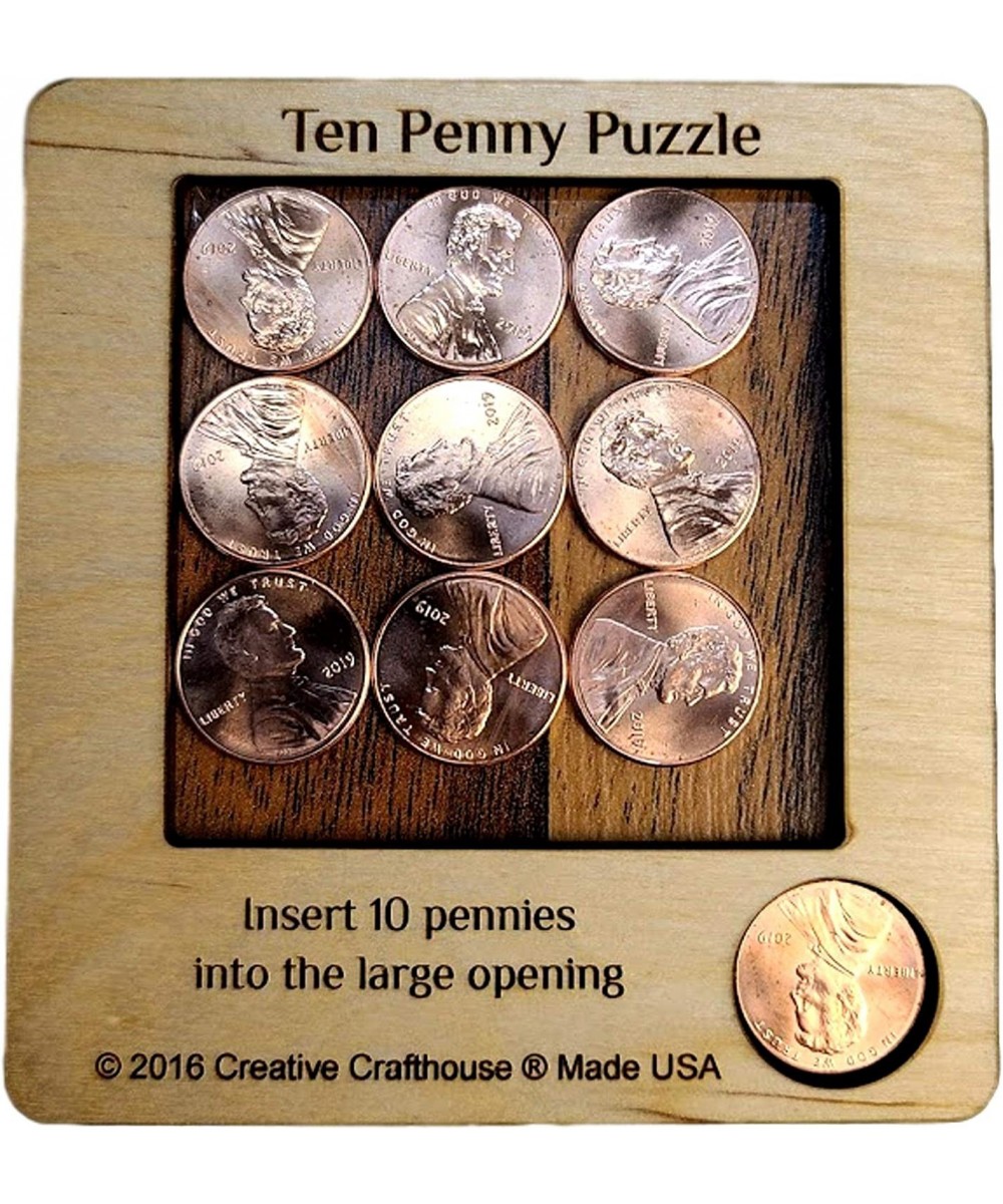 10 Penny Puzzle - A Circle Packing Problem - Ten Mint Pennies are Included $16.54 - Brain Teaser Puzzles