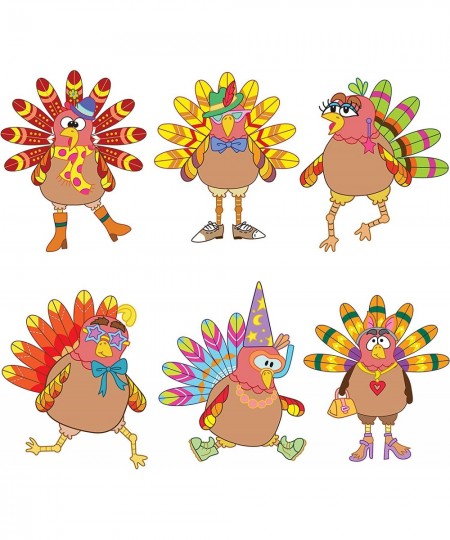 36 Pcs Thanksgiving Make-a-Turkey Sticker Crafts for Kids DIY Turkey Stickers with Different Designs Thanksgiving Activities ...