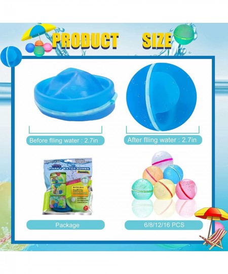 Reusable Water Balloons 2022 Upgrade Refillable Water Balloons Self Sealing Quick Fill for Kids Water Bombs Splash Balls for ...