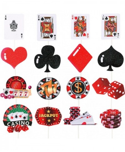 32pcs Casino Cupcake Toppers Casino Poker Theme Party Decorations for Las Vegas Casino Night Poker Events Birthday Supplies $...