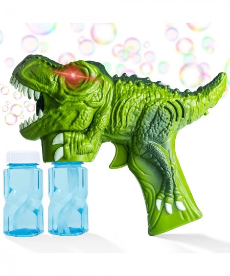 Dinosaur Bubble Gun Bubble Machine with LED Flashing Light and Switchable Sound Jurassic Dinosaur Toys for Kids Toddler Parti...