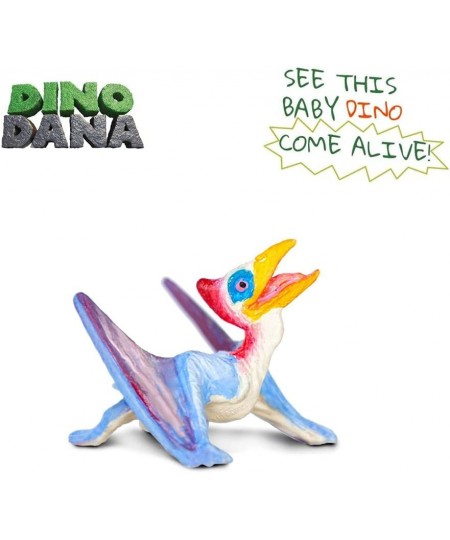 Dino Dana Baby Quetzalcoatlus Dinosaur Toy Figure with Egg - Includes 3D Augmented Reality Play with Dino Dana App - Non-Toxi...