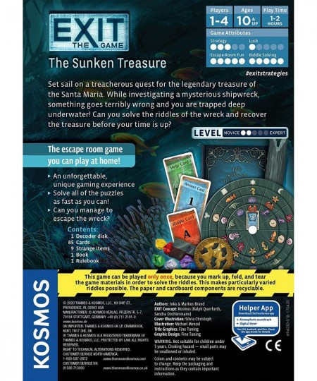 The Sunken Treasure | Exit: The Game - A Kosmos Game | Family-Friendly Card-Based At-Home Escape Room Experience for 1 To 4 P...