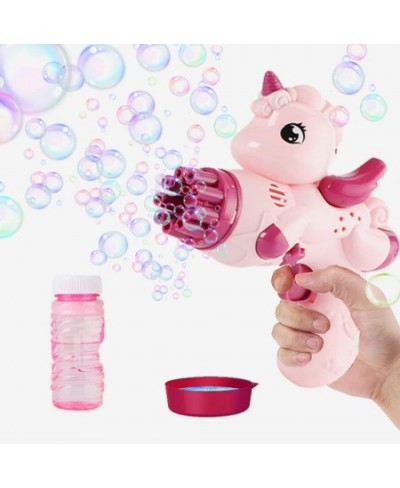 Automatic Unicorn Bubble Gun for Kids Bubble Gun Gatling Machine with Light & 9 Hole Birthday Gifts for Boys and Girls Summer...