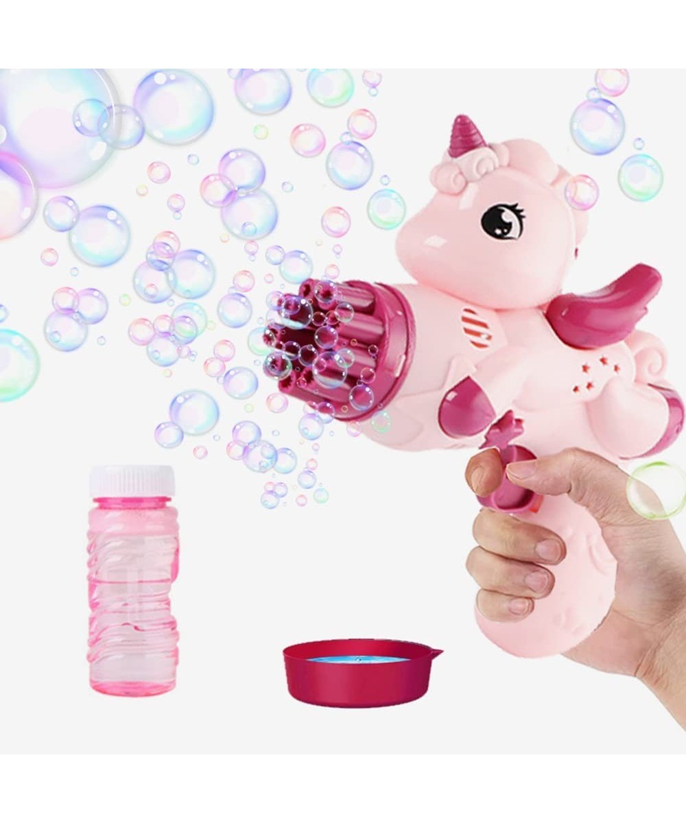 Automatic Unicorn Bubble Gun for Kids Bubble Gun Gatling Machine with Light & 9 Hole Birthday Gifts for Boys and Girls Summer...