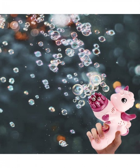 Automatic Unicorn Bubble Gun for Kids Bubble Gun Gatling Machine with Light & 9 Hole Birthday Gifts for Boys and Girls Summer...