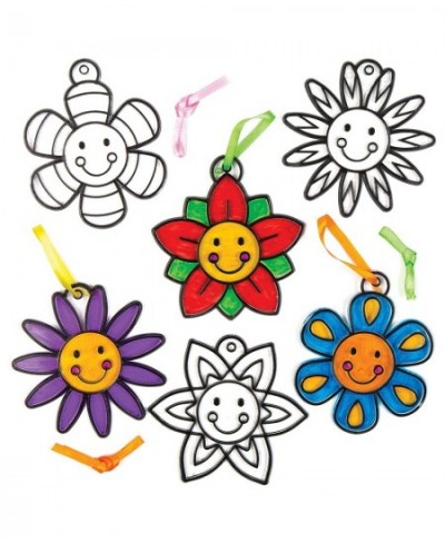 AC770 Smiley Flower Suncatcher - Pack of 8 Crafts for Kids Hanging Window Ornament Kit for Children to Paint $15.51 - Kids' D...