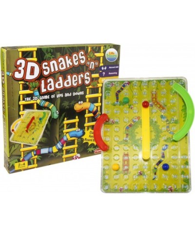 3D Snakes N Ladders Kids Classic Board Game Family Night Fun Cooler Newer Look Then The Original Version Compare to Chutes an...