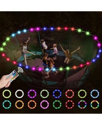 LED Trampoline Lights 32.8ft 120 Led Remote Control Trampoline Rim LED Light 16 Color Changing 8 Modes Waterproof Led Wire Li...