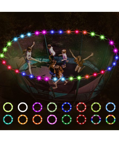 LED Trampoline Lights 32.8ft 120 Led Remote Control Trampoline Rim LED Light 16 Color Changing 8 Modes Waterproof Led Wire Li...