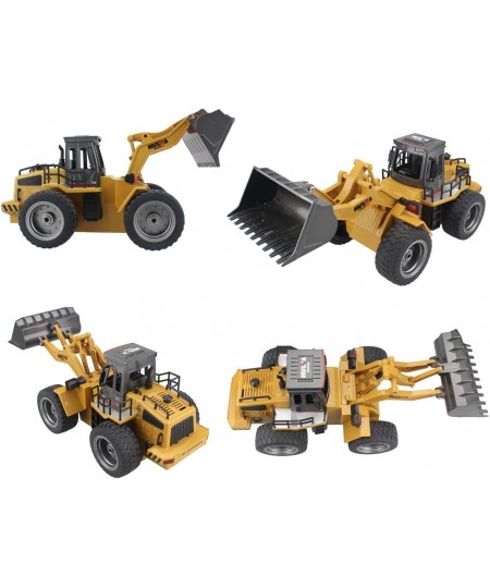 RC Truck Alloy Shovel Loader Tractor 2.4G Radio Control 4 Wheel Bulldozer 4WD Front Loader Construction Vehicle Electronic To...