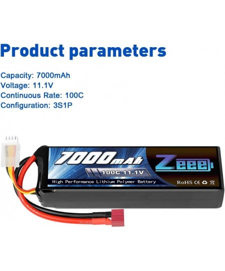 11.1V 3S Lipo Battery 100C 7000mAh Deans Connector Soft Case with Metal Plates for RC Car Truck Tank Racing Models $88.56 - H...