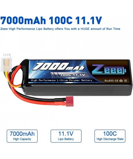 11.1V 3S Lipo Battery 100C 7000mAh Deans Connector Soft Case with Metal Plates for RC Car Truck Tank Racing Models $88.56 - H...