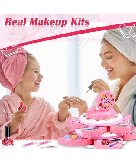 Girls Makeup Toys Real Cosmetic Girls Toy Washable Makeup Kits for Girls Flower Shaped Beauty Set for Ages 3 4 5 6 7 8 Years ...