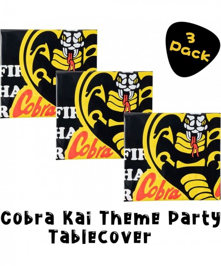 3 Pcs Cobra Karate Table Covers Disposable Plastic Tablecloth Teens Boys Birthday Party Decoration Supplies TV Show Theme Par...