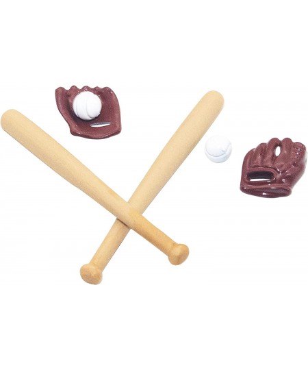 6 Pcs 1:12 Miniature House Sports Baseball Bat Glove and Ball Set Mini House Decoration Accessories $19.02 - Dollhouse Access...