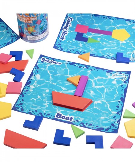 Aqua Blocks Pool Diving Game- 40 Multi-Shape Sinking Toys 18 Challenge Cards in 3 Difficulty Levels Bag - Fun Summer Kid's Fa...