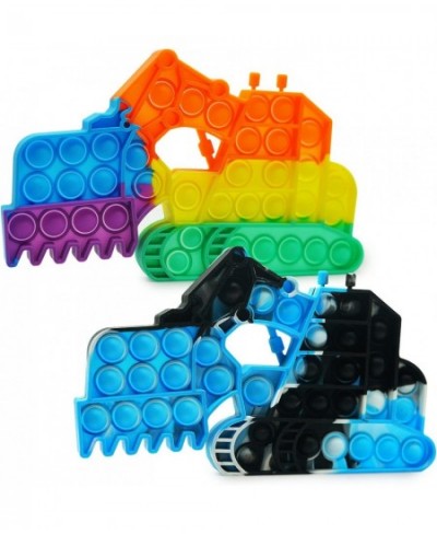 Excavator Fidget Pop Toys 2 Pack Push Bubble Sensory Tractor Silicone Toy Popper Toys Special Needs Anti-Anxiety Stress Relie...