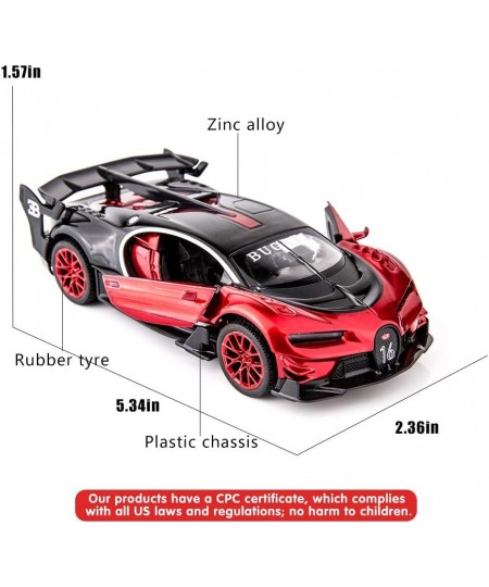 Bugatti Vision GT Supercar 1/32 Zinc Alloy Die Casting Pull Back Car Model Toy Sound and Light for Boy Girl Gift （red） $31.71...