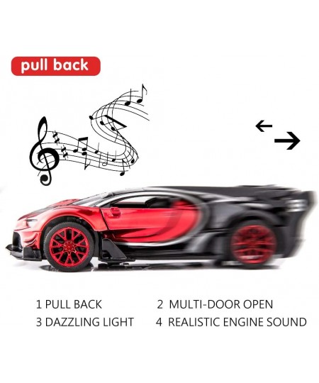 Bugatti Vision GT Supercar 1/32 Zinc Alloy Die Casting Pull Back Car Model Toy Sound and Light for Boy Girl Gift （red） $31.71...