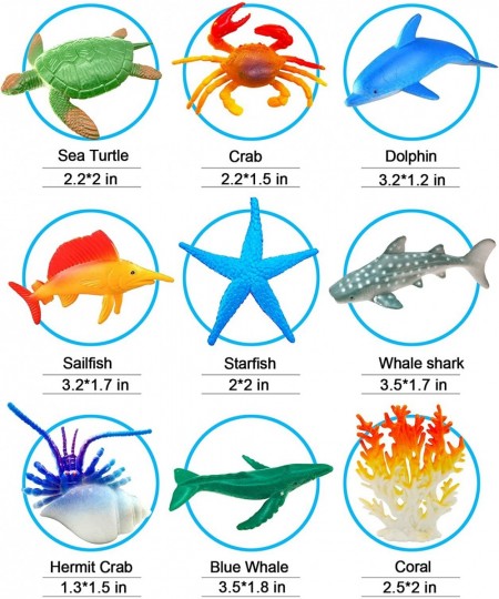 Ocean Sea Animal Assorted Mini Sea Creatures Toys Set Realistic Underwater Sea Animals Figure Bath Toy 38Piece Set $22.39 - P...