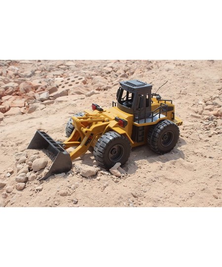 RC Truck Alloy Shovel Loader Tractor 2.4G Radio Control 4 Wheel Bulldozer 4WD Front Loader Construction Vehicle Electronic To...