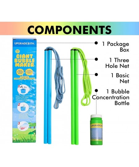 Giant Bubble Wands I Giant Bubble Kit Two Plastic Bubble Rope Wand and One Bubble Concentration Bottle I Ideal Outdoor Birthd...