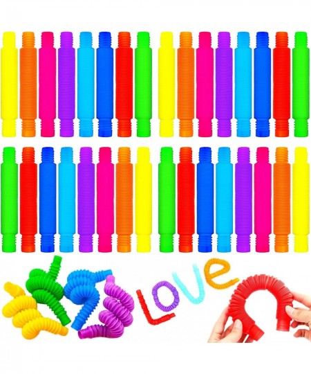 36 Pack Pop Tubes Sensory Toys Fine Motor Skills Fidget Toys Pop Multi-Color Tubes Sensory Toy for Stress and Anxiety Relief ...