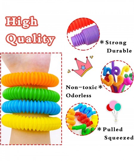 36 Pack Pop Tubes Sensory Toys Fine Motor Skills Fidget Toys Pop Multi-Color Tubes Sensory Toy for Stress and Anxiety Relief ...