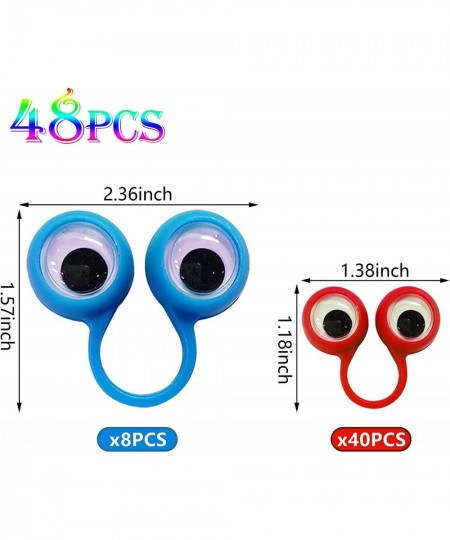 48 PCS Eye Finger Puppets Googly Eye Finger Puppets Wiggly Eyeball Finger Puppet Rings Eye Finger Toy Party Favor 8 Colors wi...