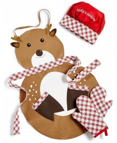 4 Piece Child Kids Cooking Baking Junior Chef Reindeer Apron Set $51.65 - Toy Kitchen Products