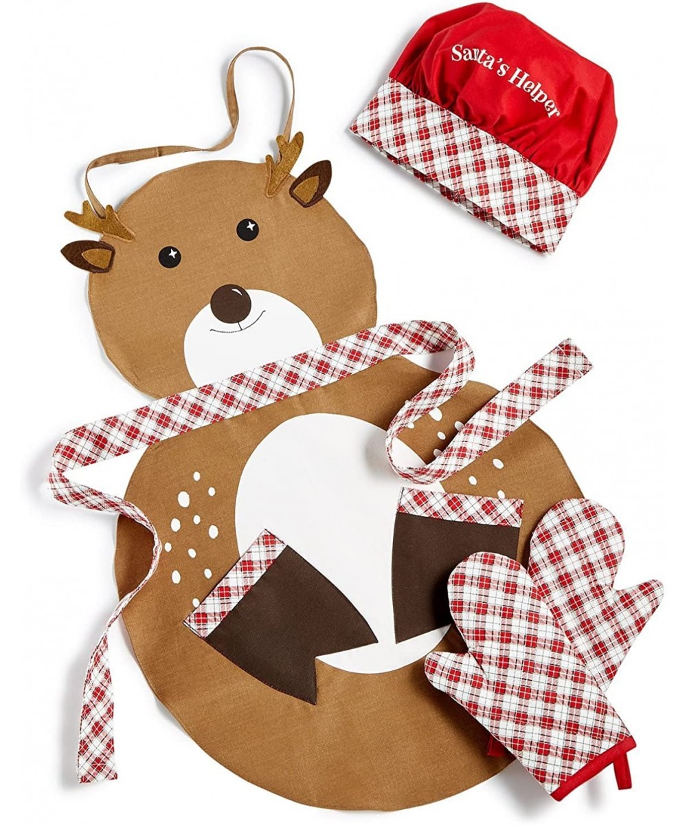 4 Piece Child Kids Cooking Baking Junior Chef Reindeer Apron Set $51.65 - Toy Kitchen Products