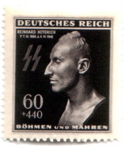 German WWII Nazi MNH Stamp SS Heydrich Death Mask Mnh Pristine Bright Scarce $19.87 - Collectible Postage Stamps