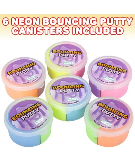 Bouncing Putty for Kids Set of 6 Each Container Includes 2 Colors Birthday Party Favors and Sensory Toys Fidget Toys for Kids...