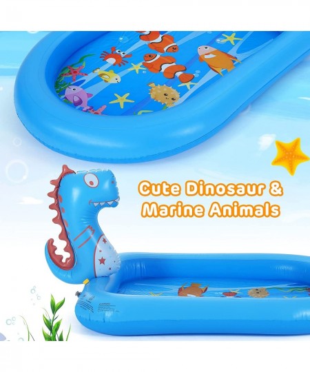 Inflatable Splash Pad Dinosaur Sprinkler Pool for Kids Toddlers Baby Backyard Yard Outdoor Play Water Sprinkler Toys 65 x 47 ...