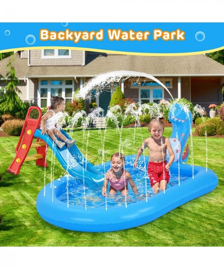 Inflatable Splash Pad Dinosaur Sprinkler Pool for Kids Toddlers Baby Backyard Yard Outdoor Play Water Sprinkler Toys 65 x 47 ...