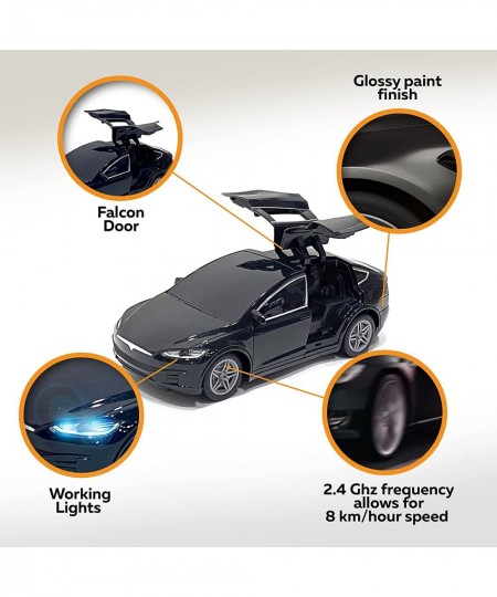 Dynamic Remote Control Car 1:24 Scale RC Vehicle Great Gift for Children Remote Control Car Model with Falcon Door in Black C...