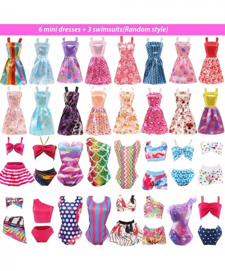 Funlight 30 PCS Girl Doll Clothes and Accessories 2 Party Wedding Dress 6 Fashion Dress 2 Outfits 3 Swimsuit Bikini 7 Mini Dr...