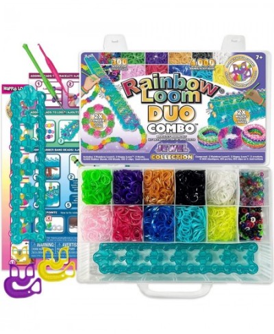 Rainbow Loom® DUO Combo with JEWEL Rubber Bands Collection Features 2 connectable Rainbow Looms to make LONGER and WIDER crea...