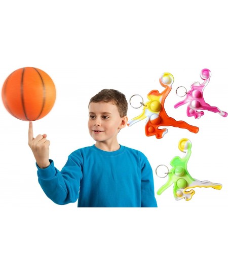 (Basketball Match Students Gift) 24 Packs Bulk Small Mini Pop Sport Basketball Boy Keychain for Basketball Favors Party Mini ...