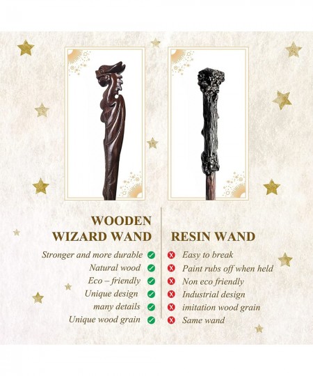 Hand Carved Wooden Magic Wand Wooden Wands for Collectible Cosplay 15 in Wizard Wands Magical Gift for Children and Adults on...