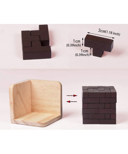 Wooden Brain Teaser Puzzle Cube Wooden Puzzles T-Shaped Jigsaw Logic Puzzle Educational Toy for Kids and Adults (Wine) $19.89...