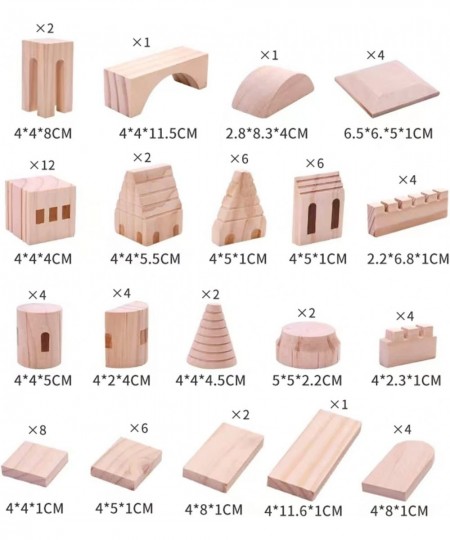 75 Pieces Wooden Castle Blocks Medieval Knights Princesses Wooden Castle Building Blocks Kit for Kids Boys and Girls $65.36 -...